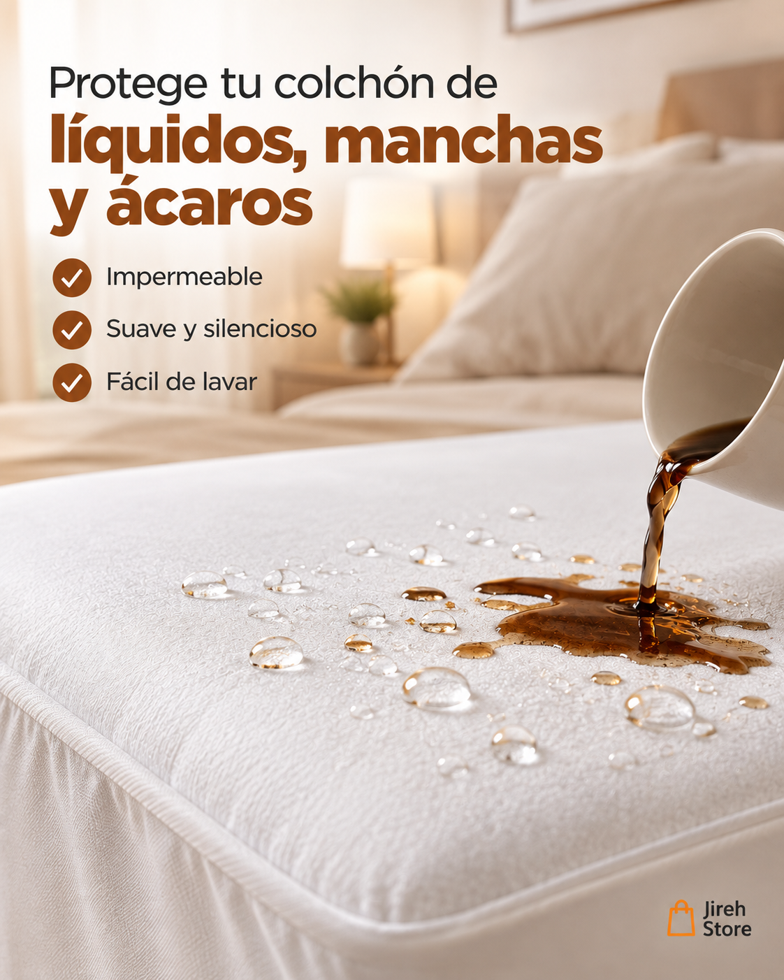 ✅ Cubrecolchón Impermeable y Lavable con Elástico ✨