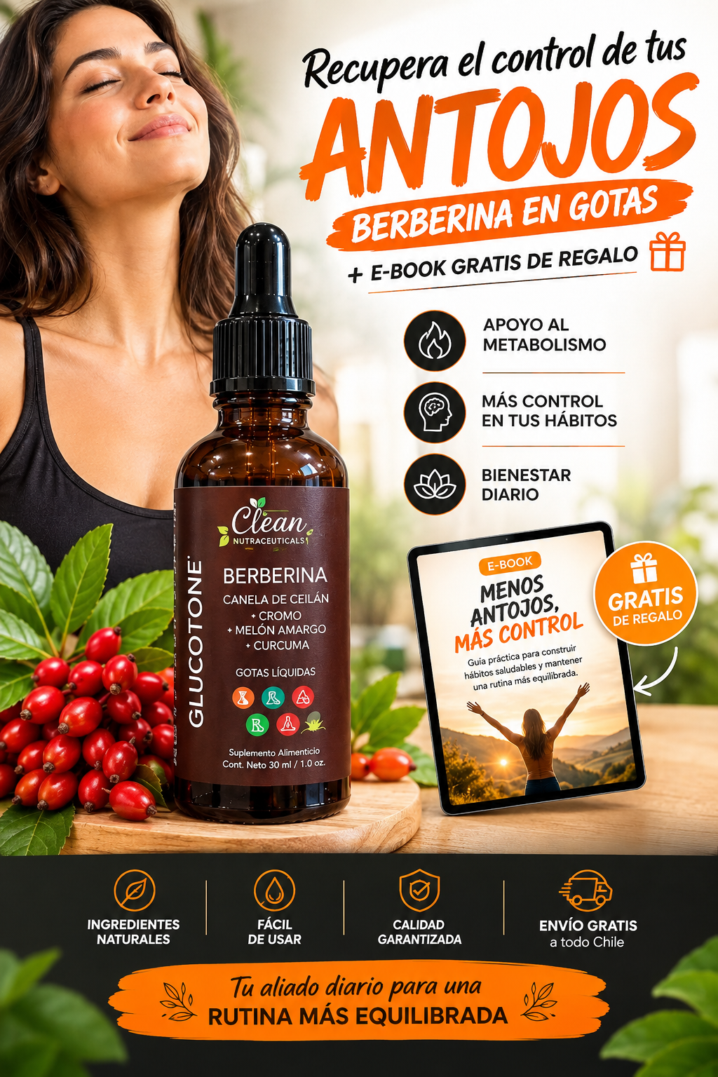 🔥 RECUPERA EL CONTROL DE TUS ANTOJOS | BERBERINA EN GOTAS 💧